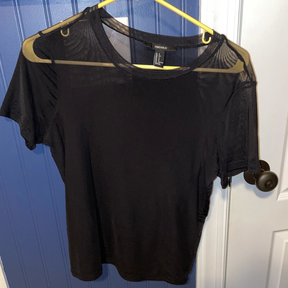 Forever 21 Black Mesh Top